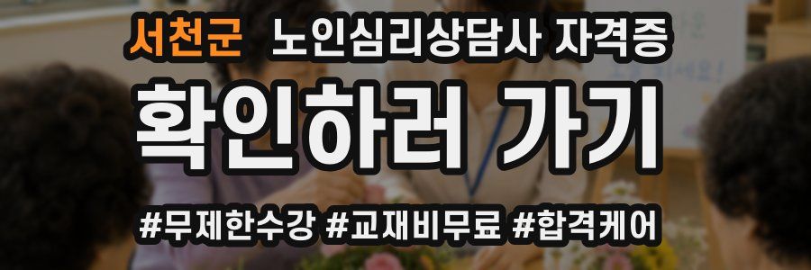 서천군 노인 심리 상담사 자격증