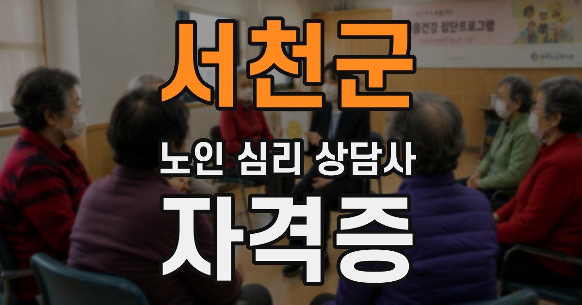 서천군 노인 심리 상담사 자격증