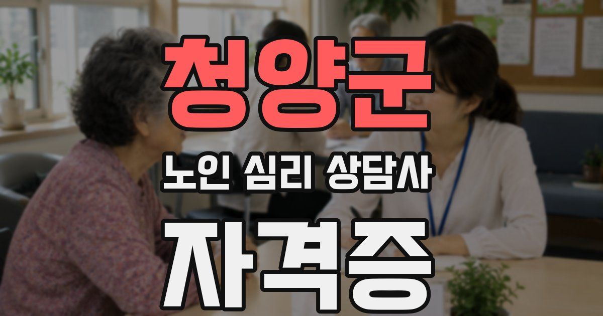 청양군 노인 심리 상담사 자격증