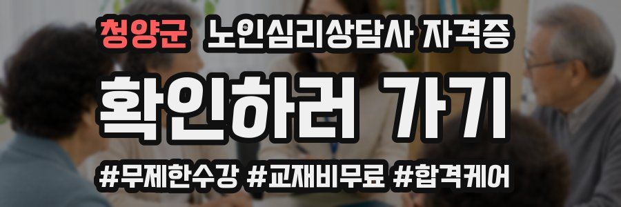 청양군 노인 심리 상담사 자격증