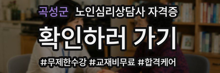 곡성군 노인 심리 상담사 자격증