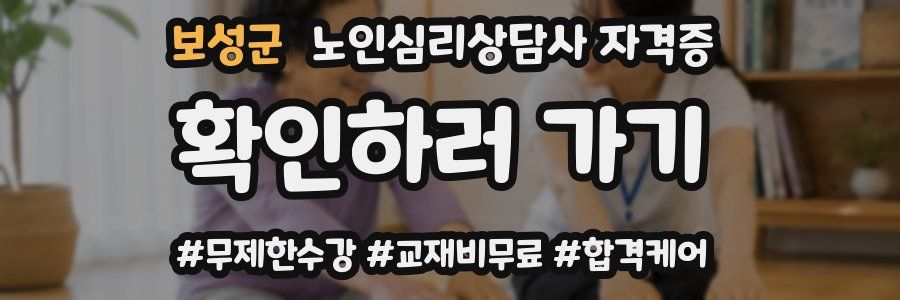 보성군 노인 심리 상담사 자격증