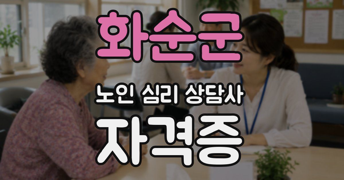 화순군 노인 심리 상담사 자격증