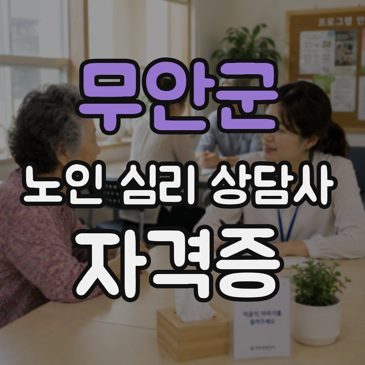 무안군 노인 심리 상담사 자격증
