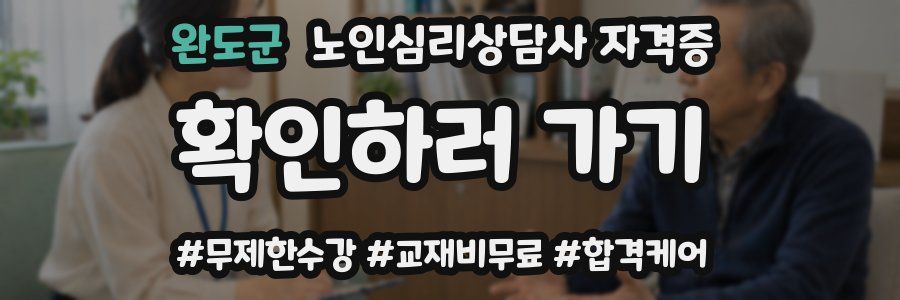 완도군 노인 심리 상담사 자격증