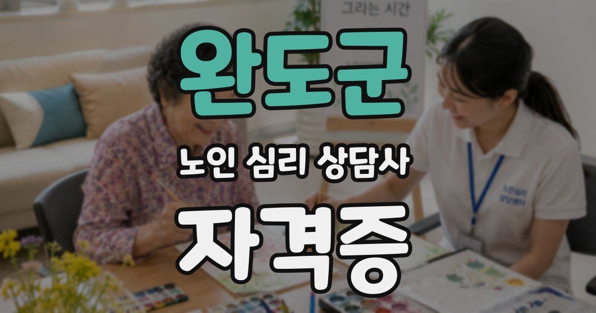 완도군 노인 심리 상담사 자격증