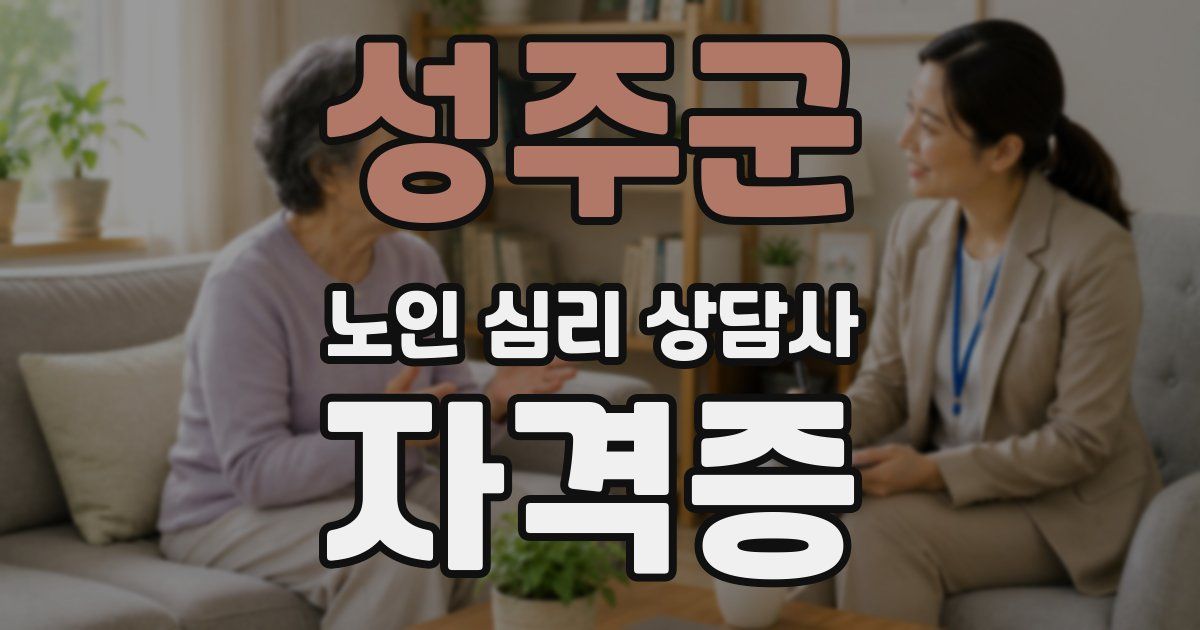 성주군 노인 심리 상담사 자격증
