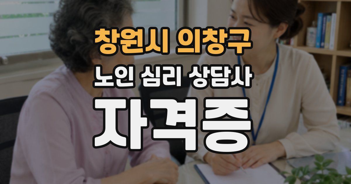 창원시 의창구 노인 심리 상담사 자격증