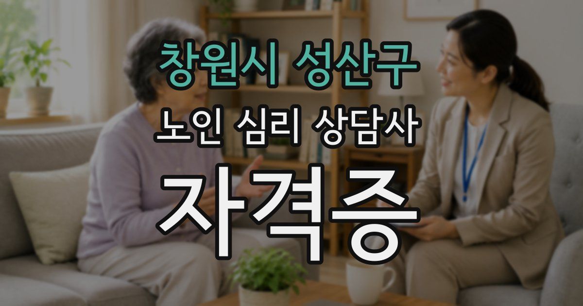 창원시 성산구 노인 심리 상담사 자격증