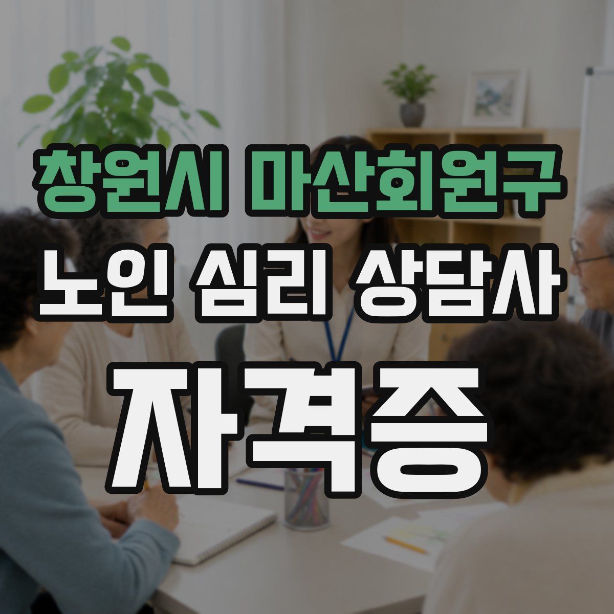 창원시 마산회원구 노인 심리 상담사 자격증