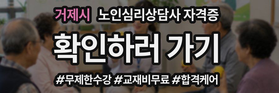거제시 노인 심리 상담사 자격증