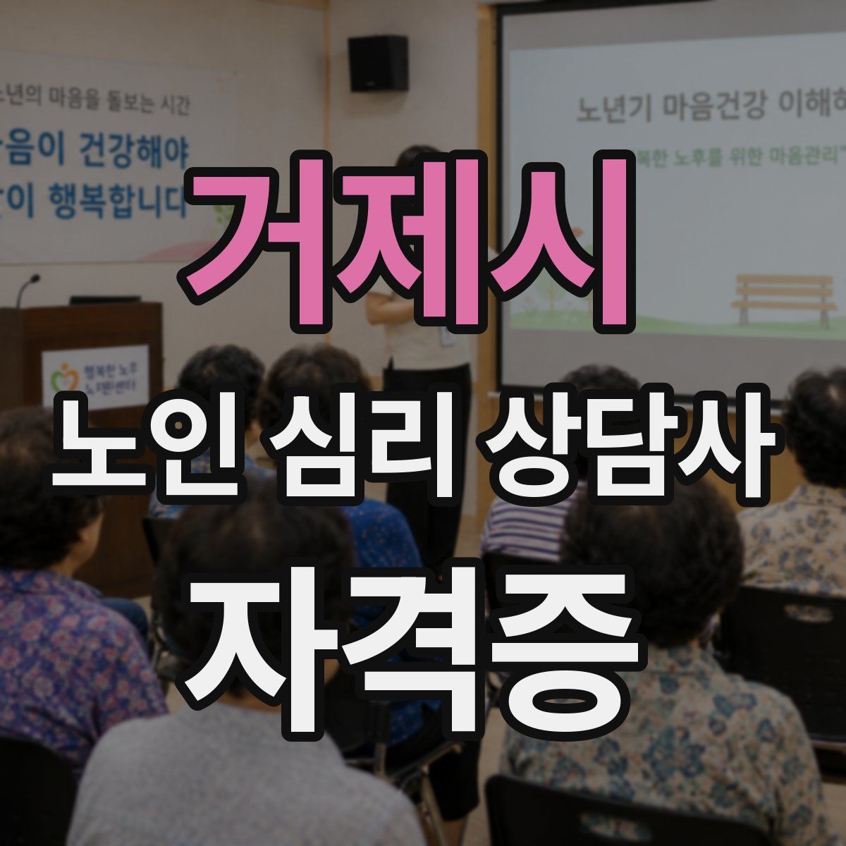 거제시 노인 심리 상담사 자격증