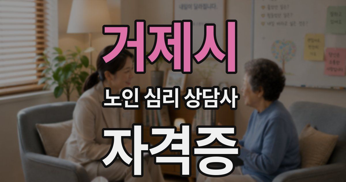 거제시 노인 심리 상담사 자격증
