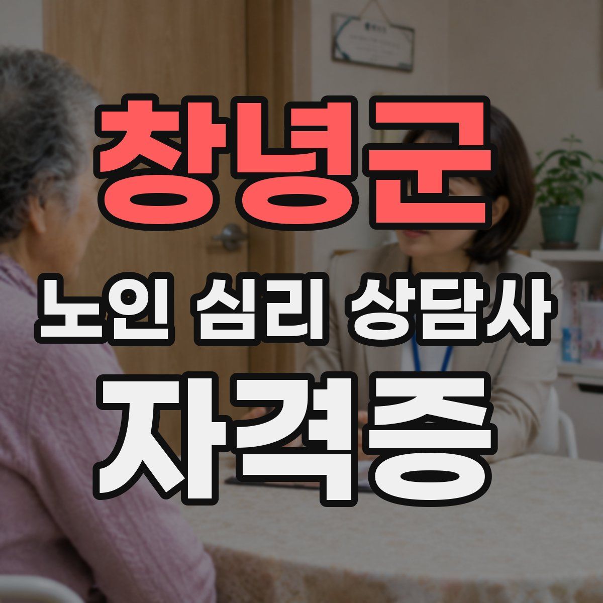 창녕군 노인 심리 상담사 자격증