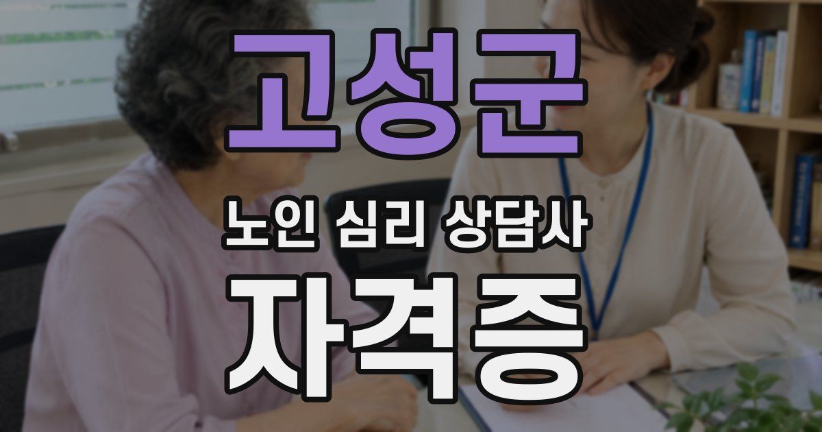 고성군 노인 심리 상담사 자격증