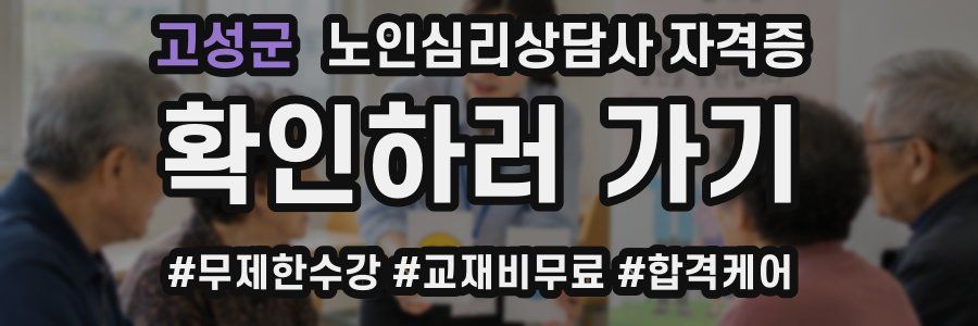 고성군 노인 심리 상담사 자격증