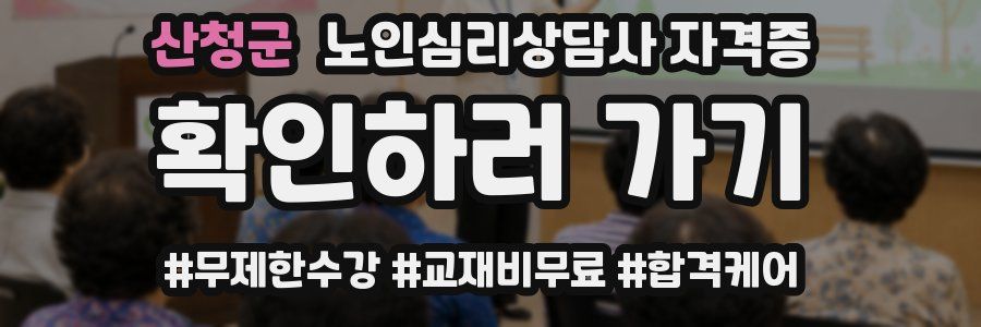 산청군 노인 심리 상담사 자격증