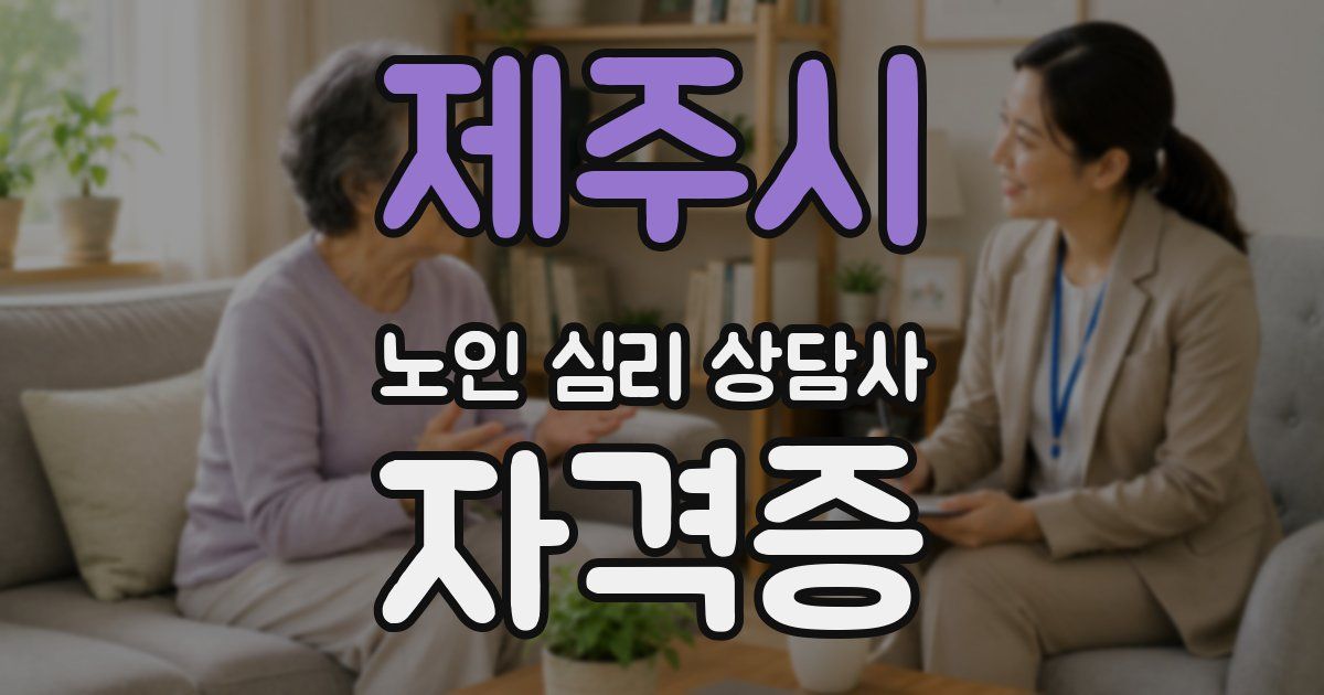 제주시 노인 심리 상담사 자격증