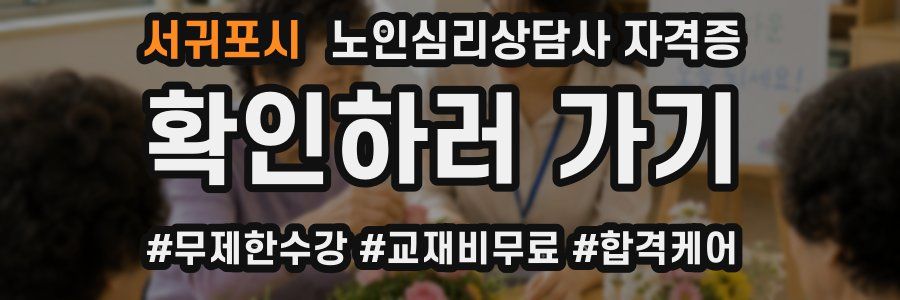 서귀포시 노인 심리 상담사 자격증