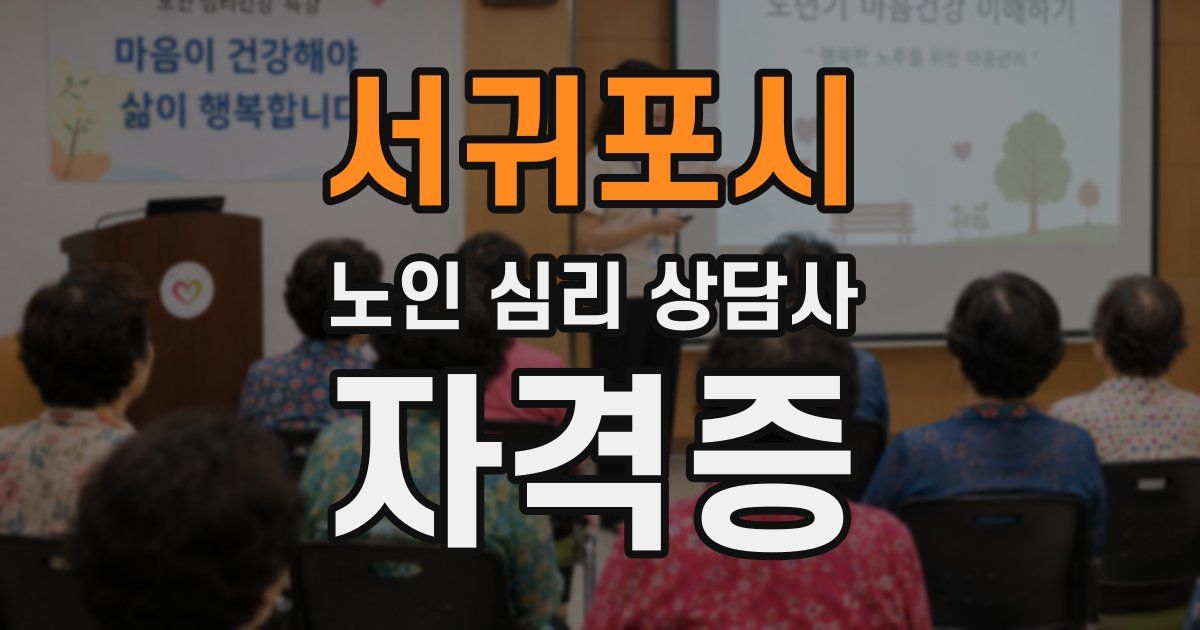 서귀포시 노인 심리 상담사 자격증