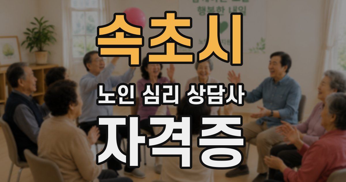 속초시 노인 심리 상담사 자격증