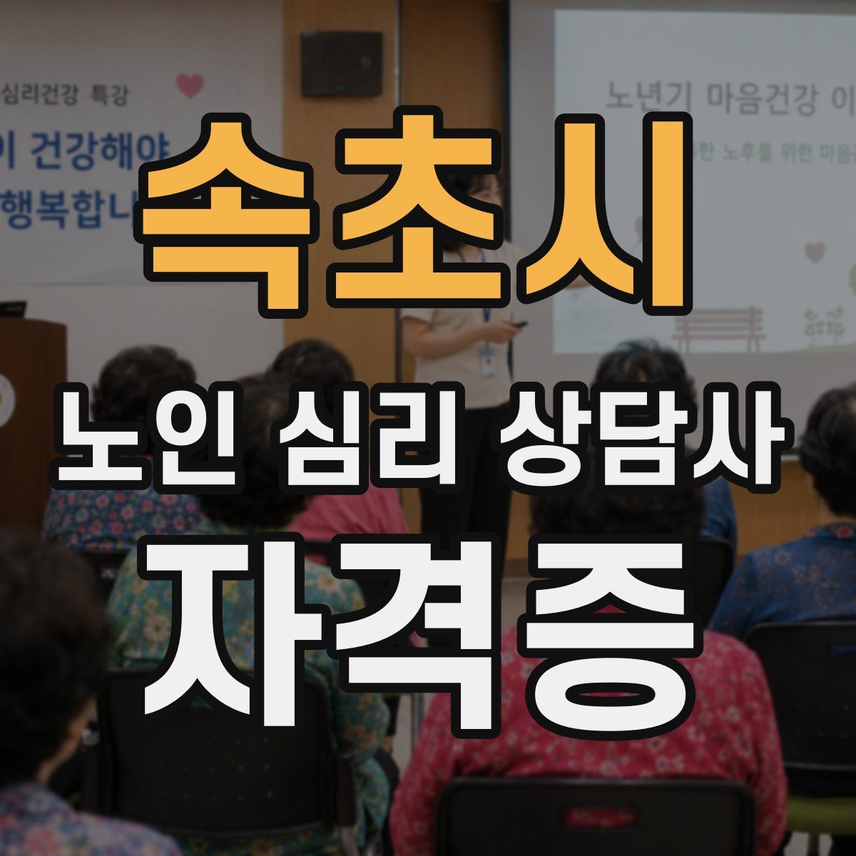 속초시 노인 심리 상담사 자격증