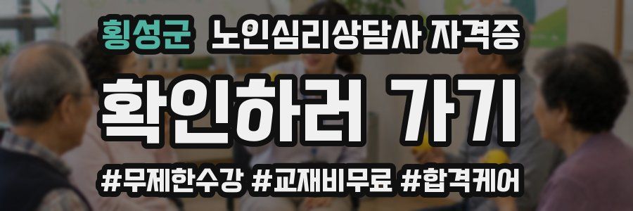 횡성군 노인 심리 상담사 자격증