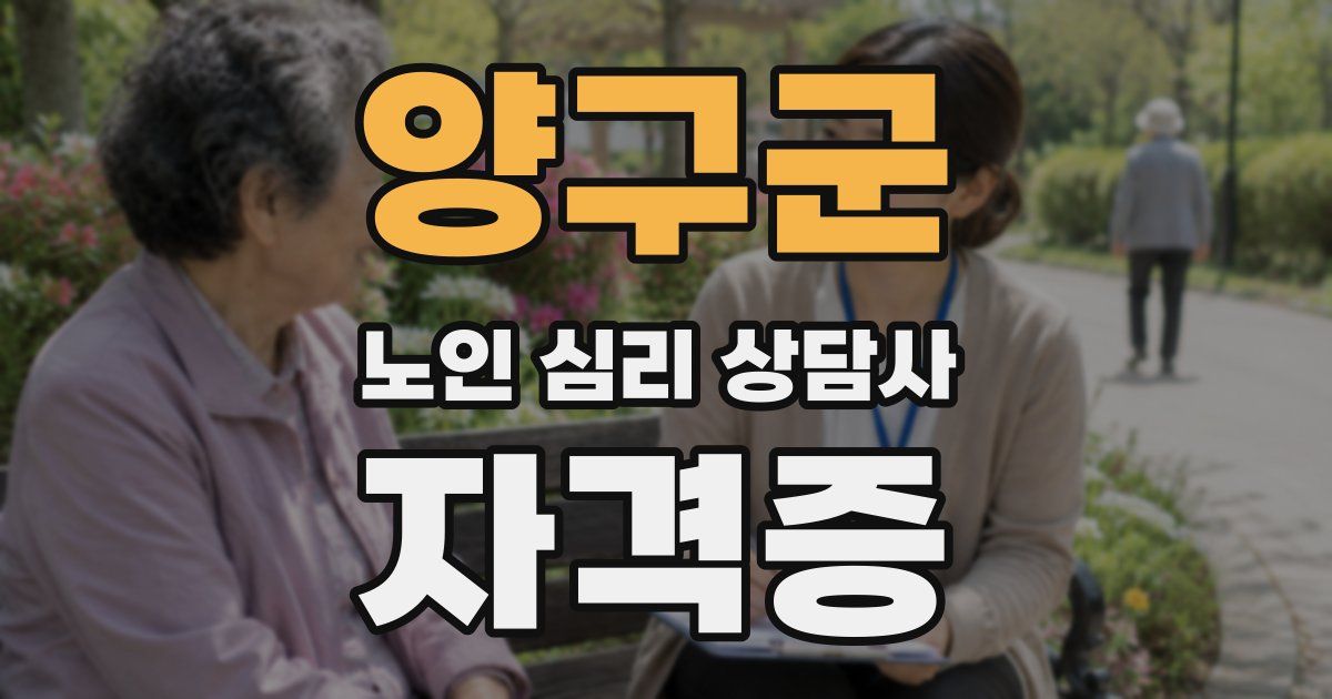 양구군 노인 심리 상담사 자격증