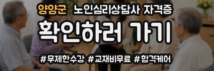 양양군 노인 심리 상담사 자격증