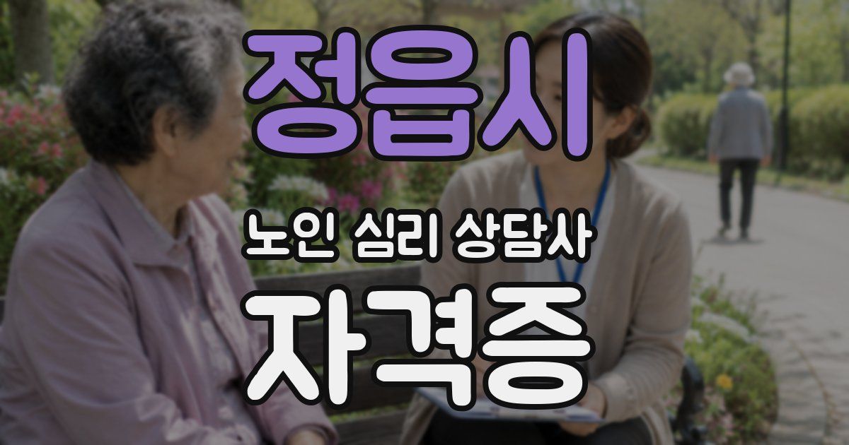 정읍시 노인 심리 상담사 자격증
