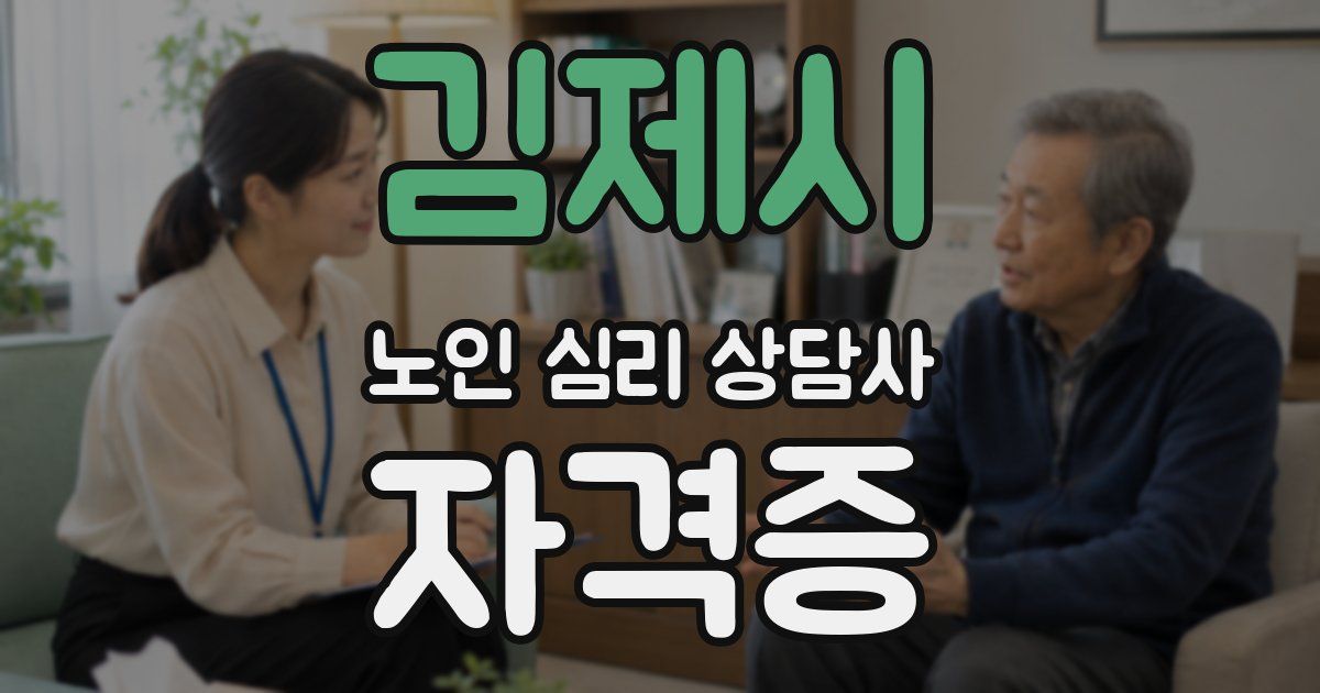 김제시 노인 심리 상담사 자격증