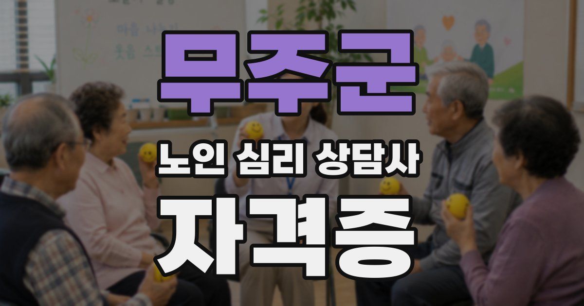 무주군 노인 심리 상담사 자격증
