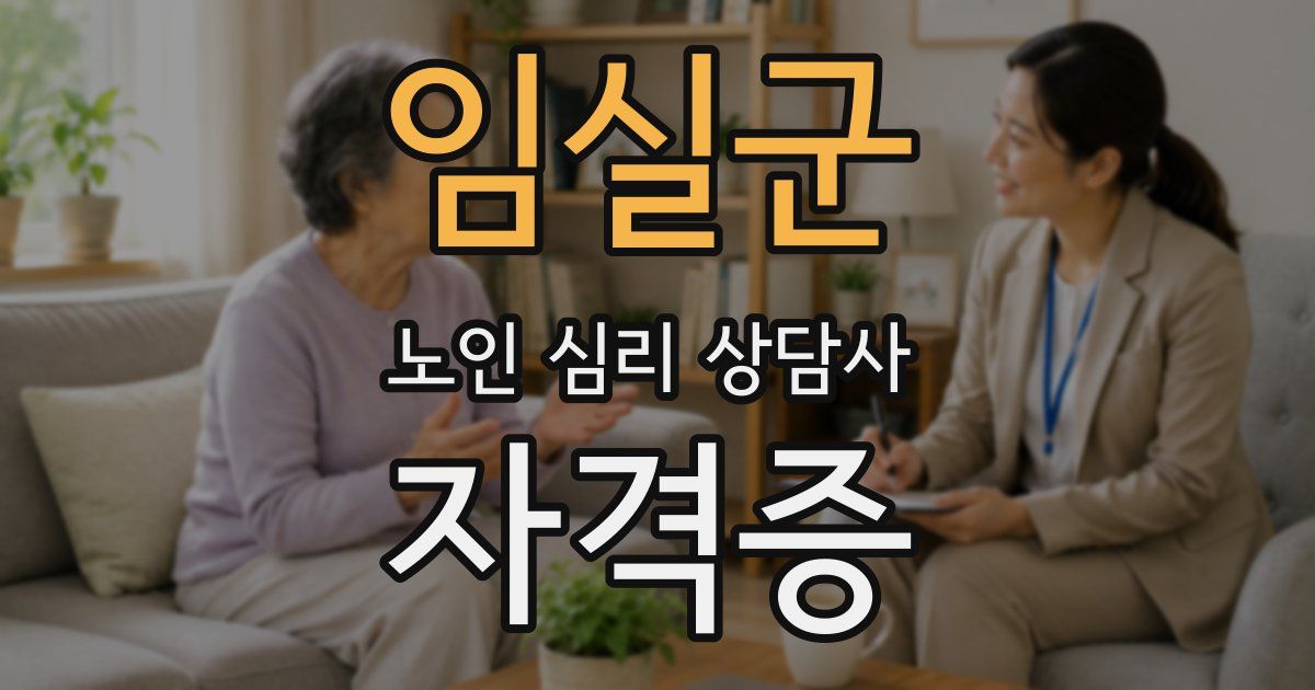 임실군 노인 심리 상담사 자격증