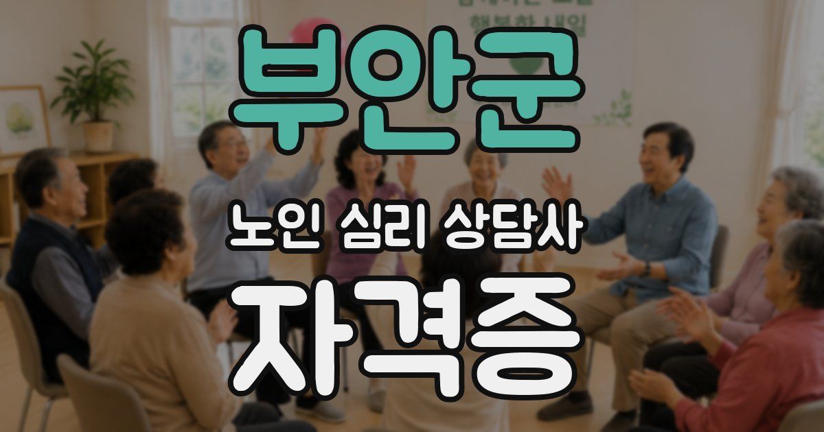 부안군 노인 심리 상담사 자격증