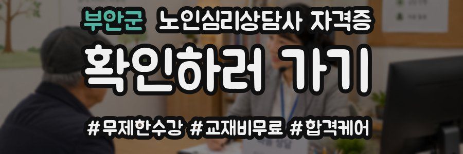 부안군 노인 심리 상담사 자격증