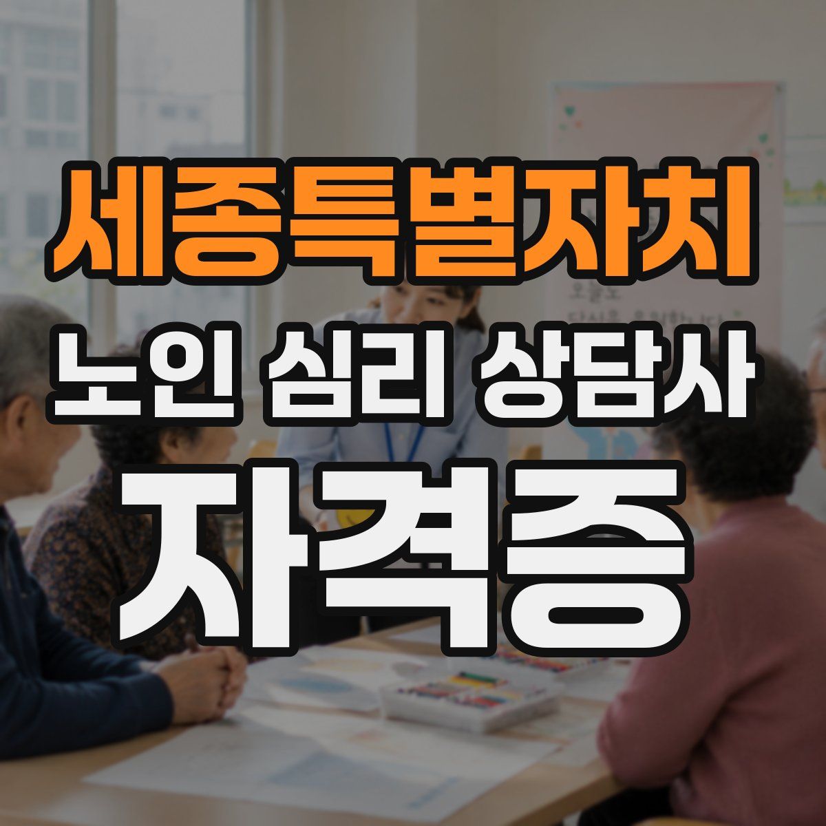 세종특별자치 노인 심리 상담사 자격증