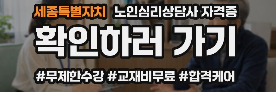 세종특별자치 노인 심리 상담사 자격증