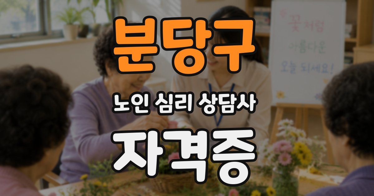 분당구 노인 심리 상담사 자격증