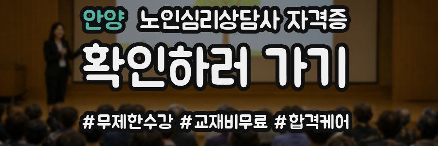 안양 노인 심리 상담사 자격증