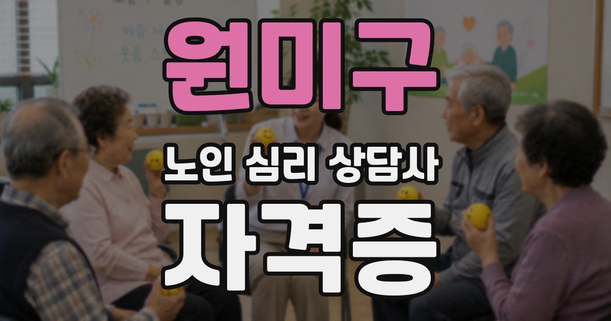 원미구 노인 심리 상담사 자격증