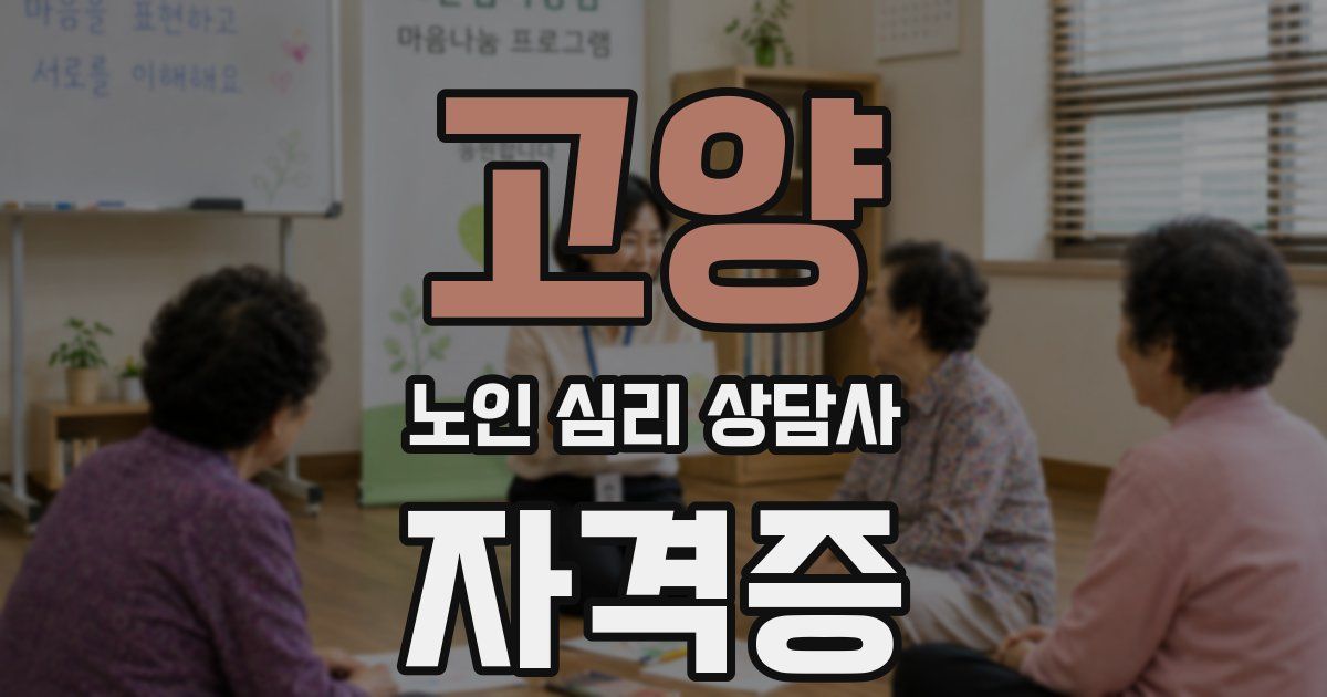 고양 노인 심리 상담사 자격증