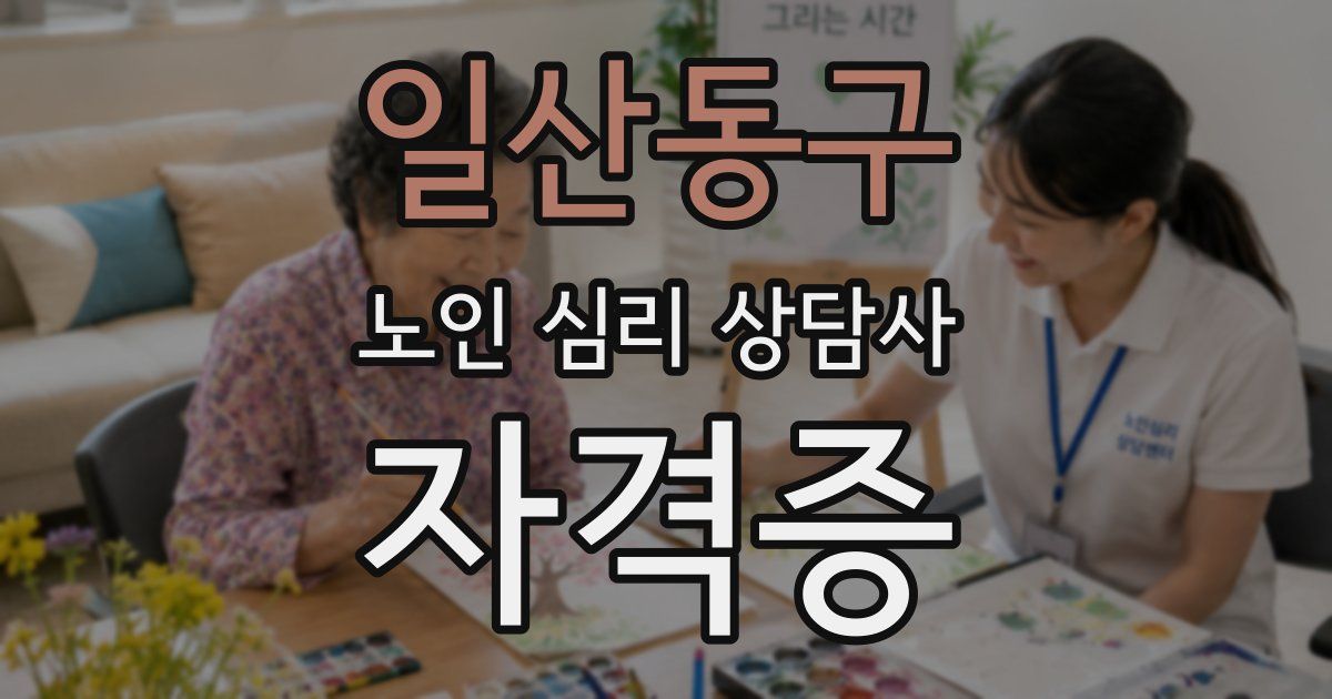 일산동구 노인 심리 상담사 자격증