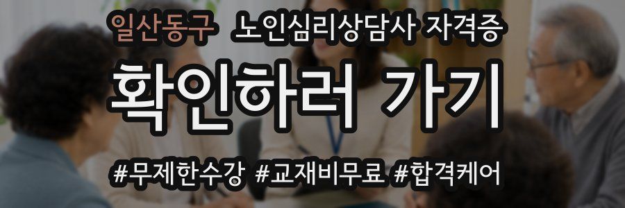 일산동구 노인 심리 상담사 자격증