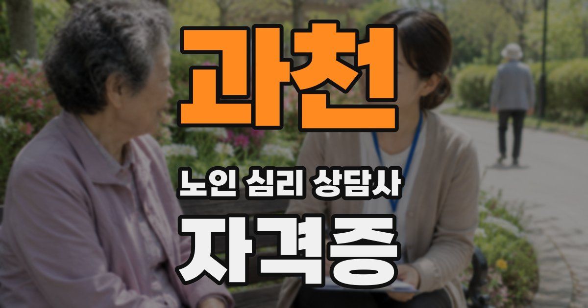 과천 노인 심리 상담사 자격증