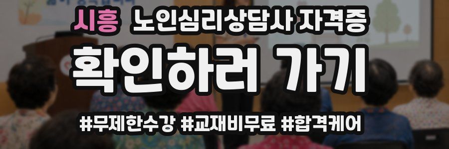 시흥 노인 심리 상담사 자격증
