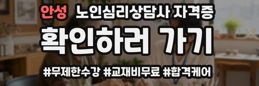 안성 노인 심리 상담사 자격증