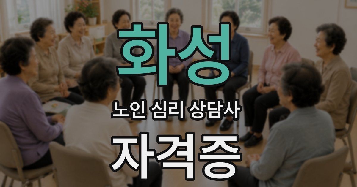 화성 노인 심리 상담사 자격증