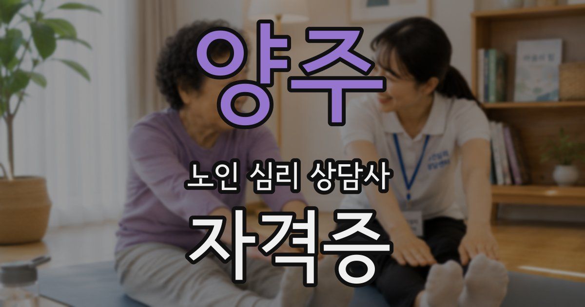양주 노인 심리 상담사 자격증