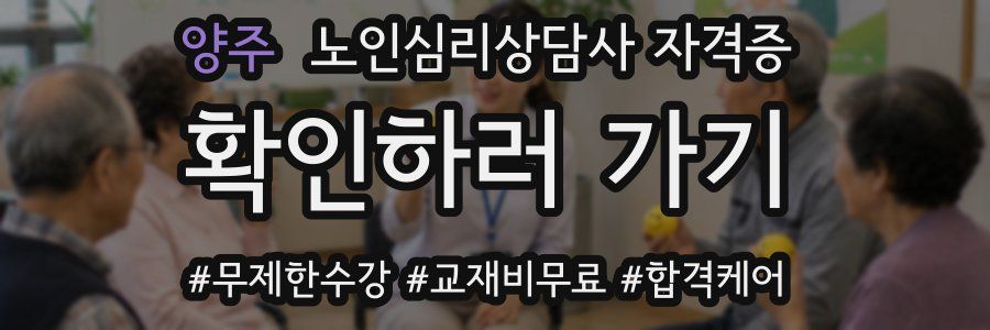 양주 노인 심리 상담사 자격증