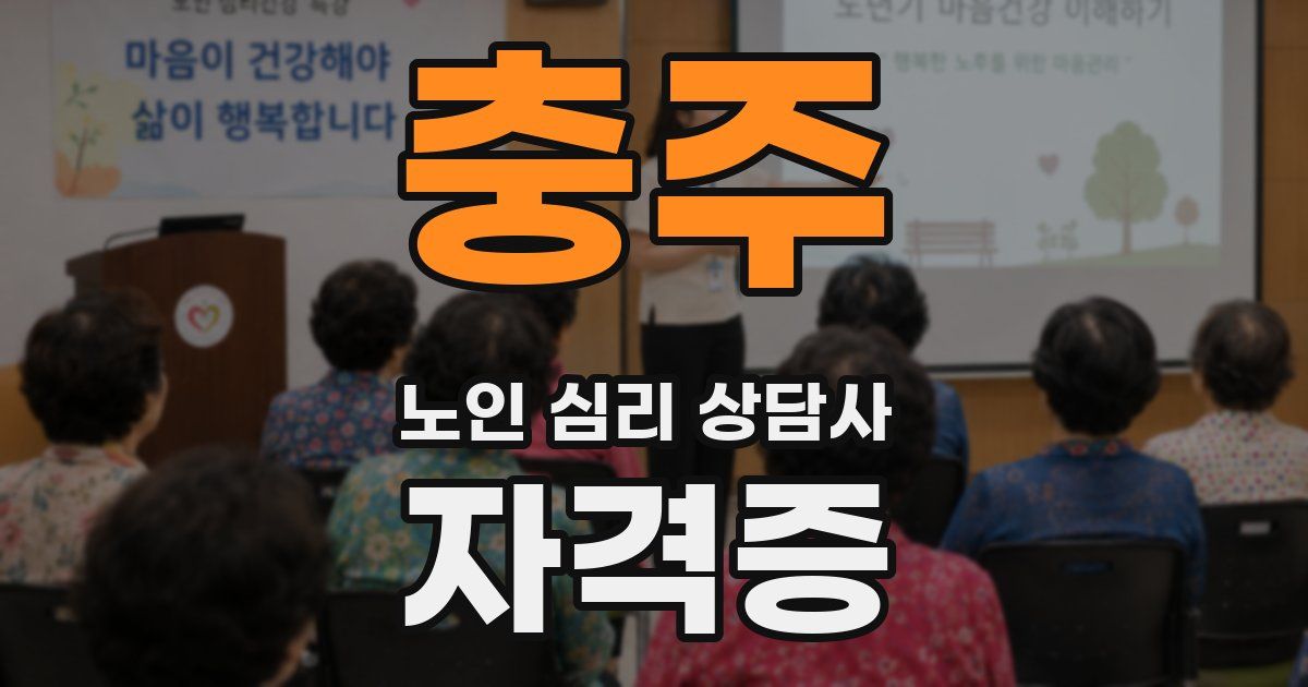 충주 노인 심리 상담사 자격증